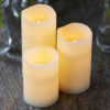 Set de 3 bougies leds en cire amande TENNA
