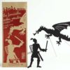 marionnette articulées pour enfant représentant un chevalier et un dragon