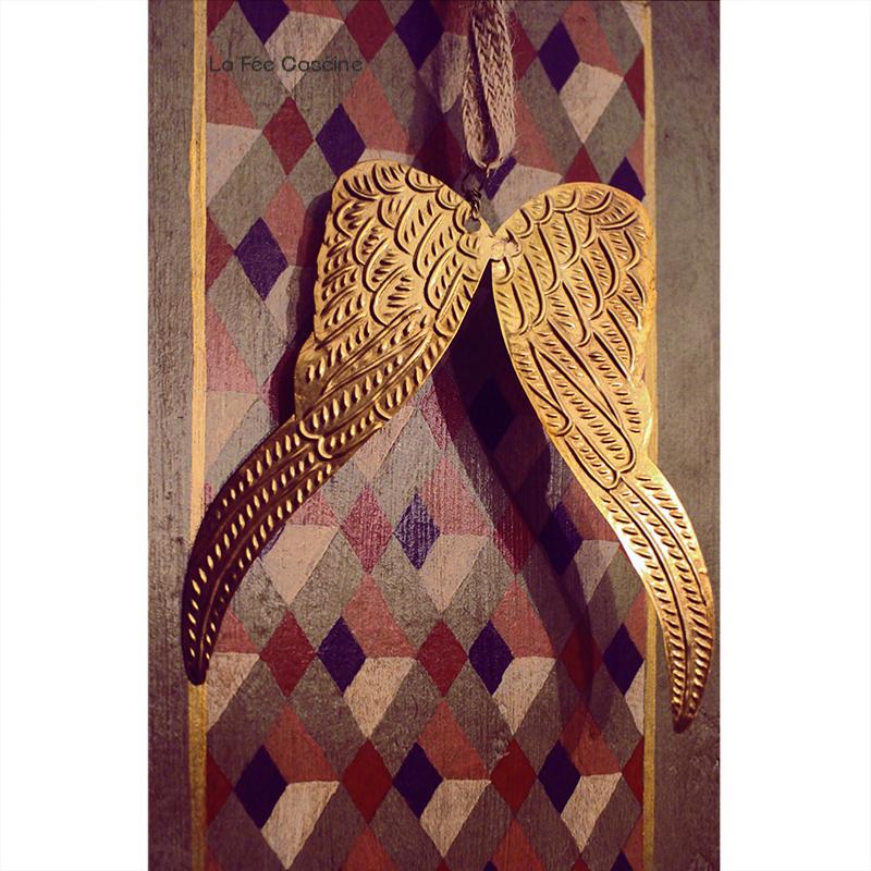 Ailes d'ange dorées 15cm