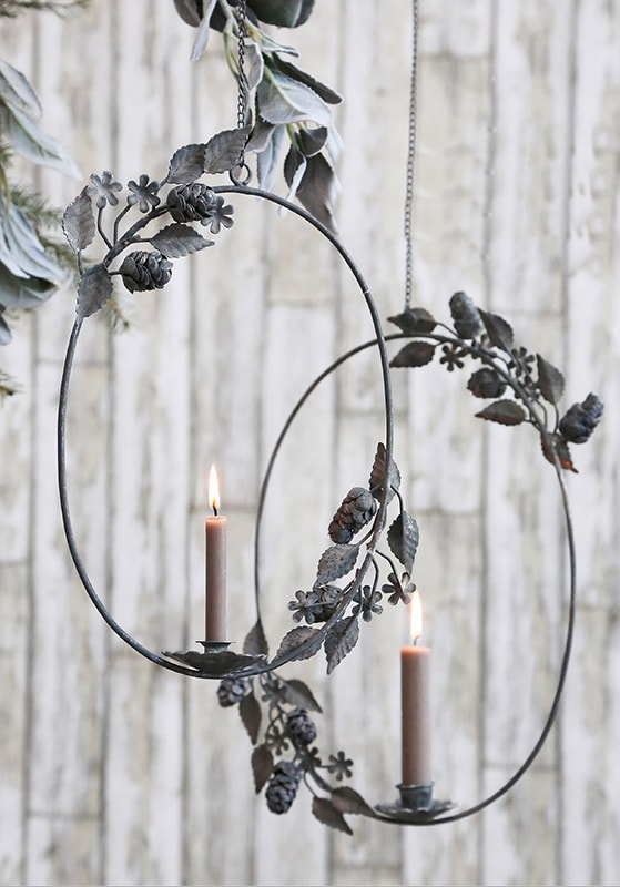 couronne bougeoir en zinc pour noel