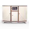 relooking d'un buffet année 50 en blanc avec motifs nacrés