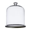 Cloche de verre avec plateau bois BELLA