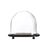 Cloche de verre avec plateau bois BELLA