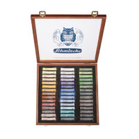 Coffret en bois contient 45 bâtons de pastels secs assortis