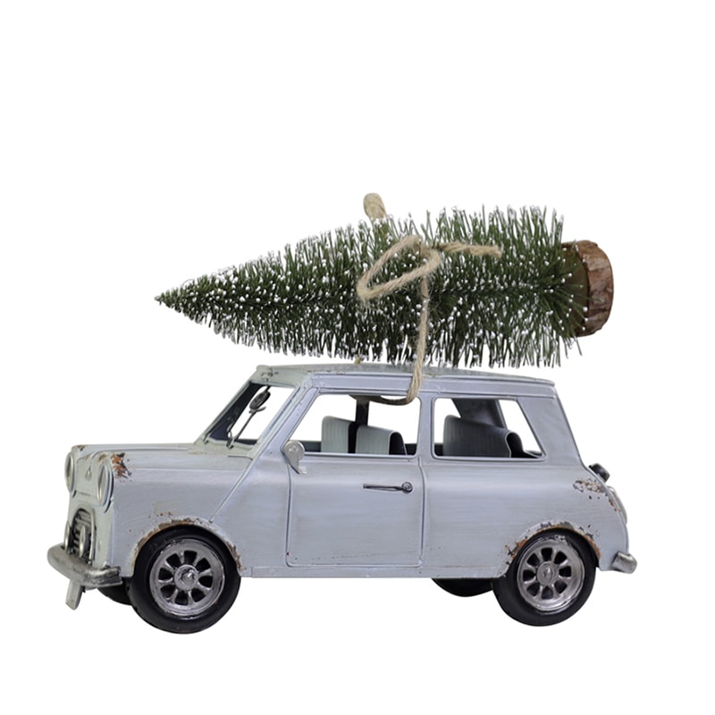 Décoration de Noël, voiture avec un sapin