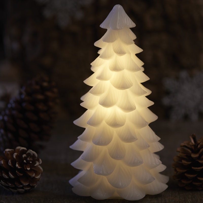 sapin lumineux en cire pour décoration de noel