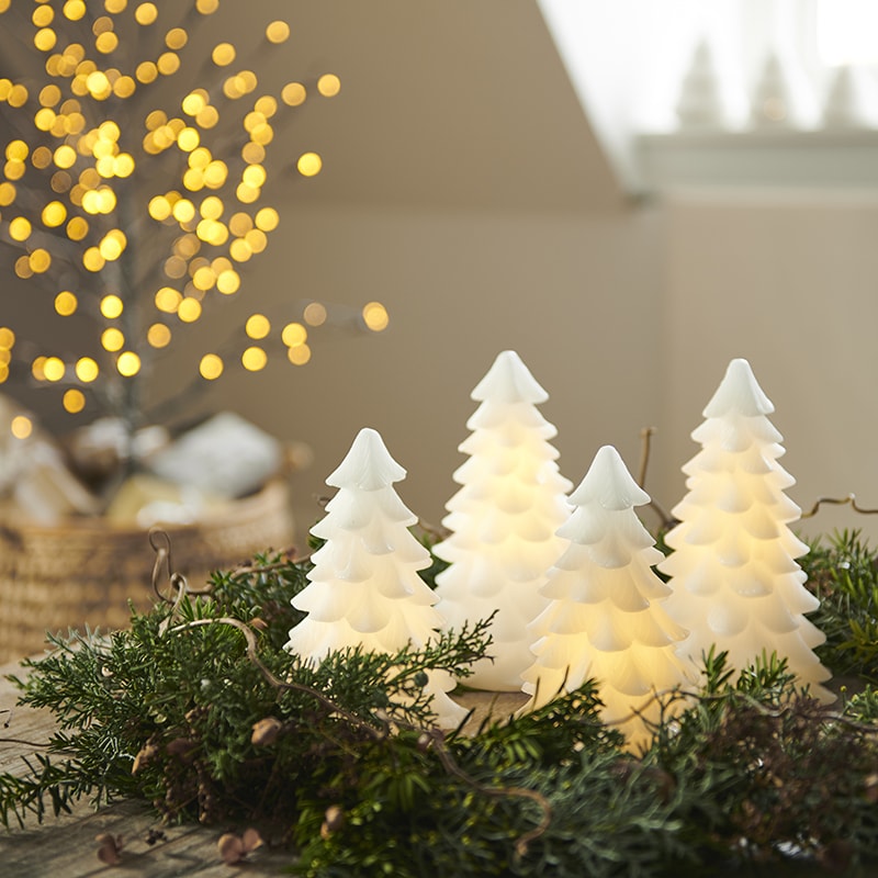 sapin lumineux en cire pour décoration de noel