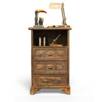 relooking d'une table d'appoint avec la technique de la fausse rouille. Pièce unique de La Fée Caséine peinte avec la Chalk Paint Annie Sloan