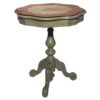 table guéridon avec marqueterie relookée par La Fée Caséine