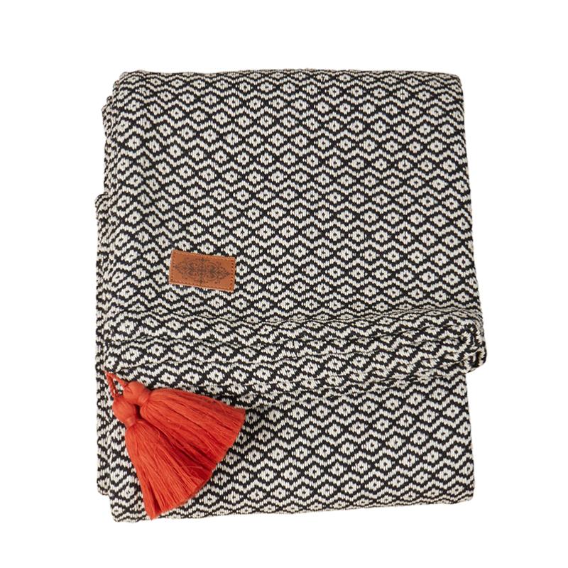 Housse de coussin losanges bleu gris GUSTAV