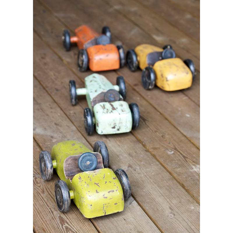 Voiture en bois citron vert TROJA