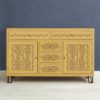 buffet peint avec le pochoir paisley floral garland d'annie sloan