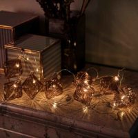 guirlande de lampions en verre fumé lumineux
