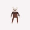 Doudou ourson polaire salopette