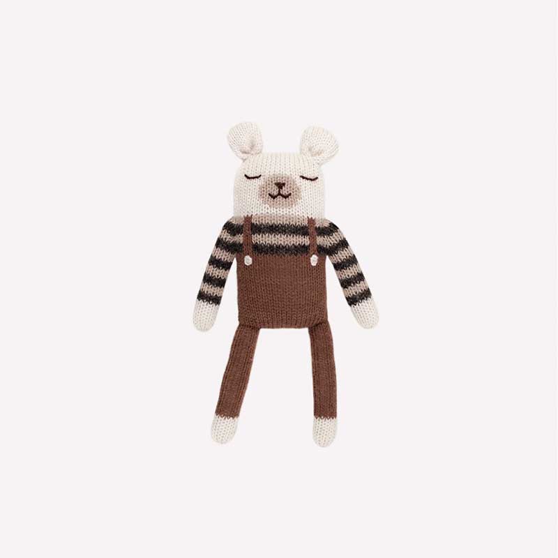 Doudou ourson polaire salopette